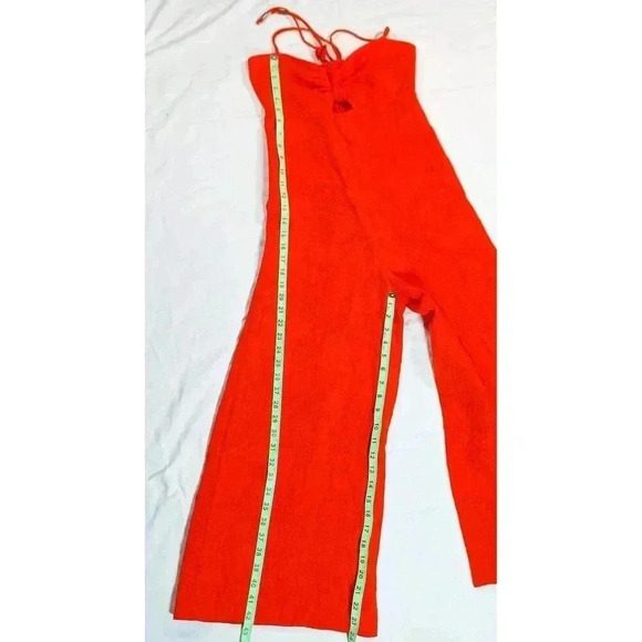 ANTHROPOLOGIE ELEVENSES Orange Tropicale One Piece Halter Jumpsuit Sz 00 NWT - Picture 6 of 9